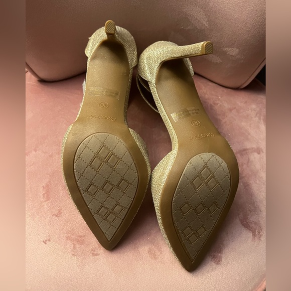 Never worn. Still has protective paper on them. Gold glitter high heels - Picture 3 of 5